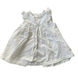 Petit Bateau Dress, Size 12 Months 1 Year, White Eyelet, EGUC